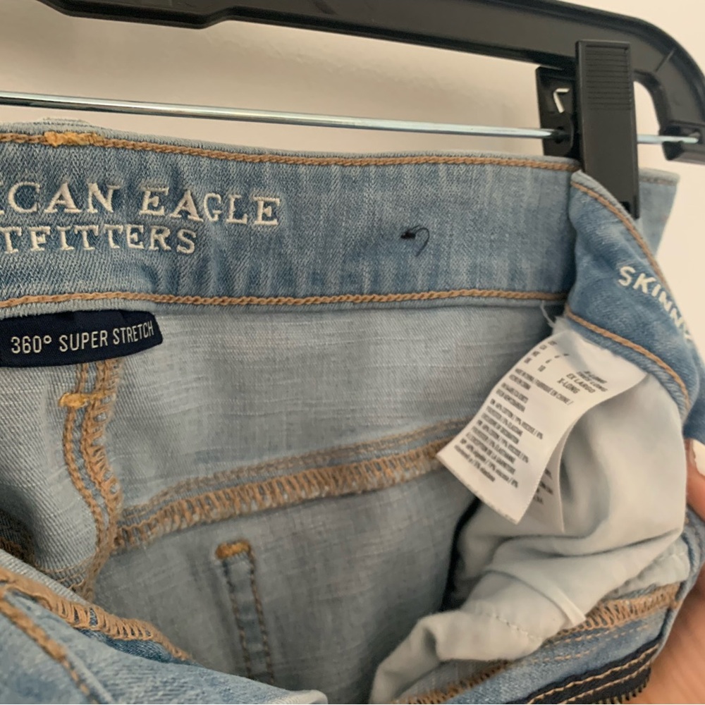 Distressed Light Blue Women's Jeans Super Skinny Stretch - Picture 4 of 9